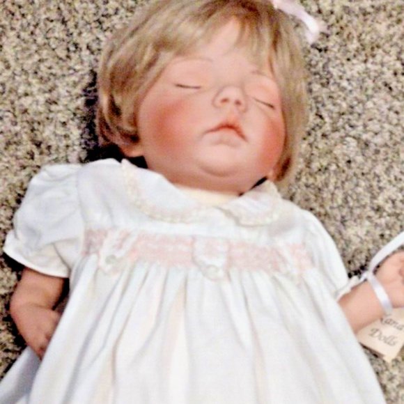 Dianna Effner Sleepy Head Porcelain Baby Doll Realistic Baby Doll- 23" (1996) - Picture 1 of 8